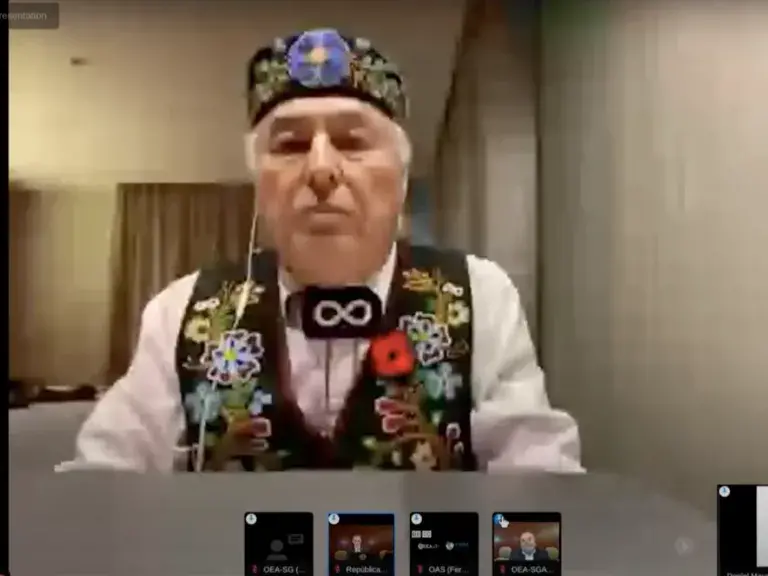 Screenshot of Indian Law Resource Center video: 2021 OAS General Assembly