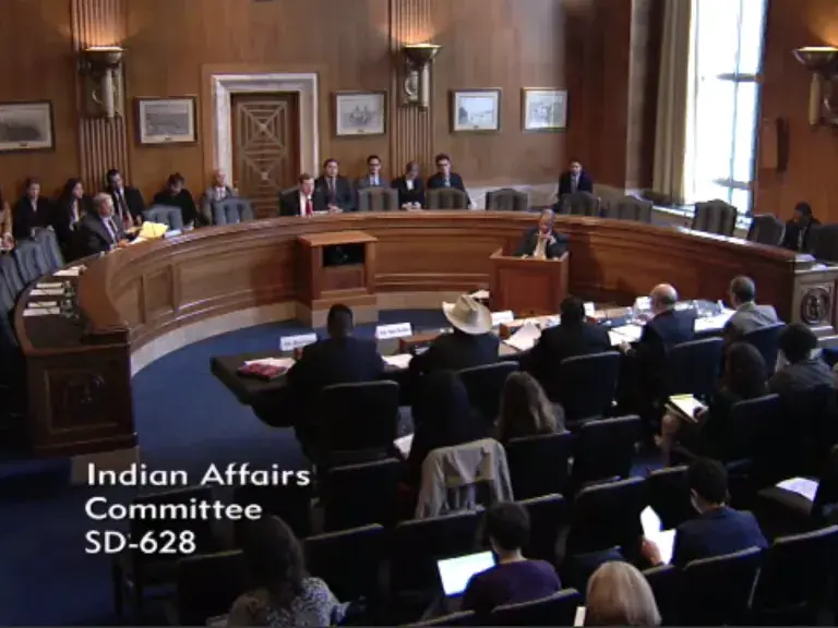 Image is a screenshot of the Indian Affairs Committee