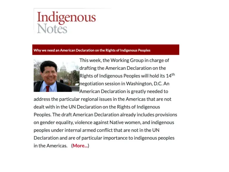 Screenshot of Indigenous News