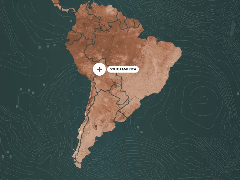 Captura de pantalla del sitio web del Centro de Recursos de la Derecho de la India, Mapa de América del Sur.