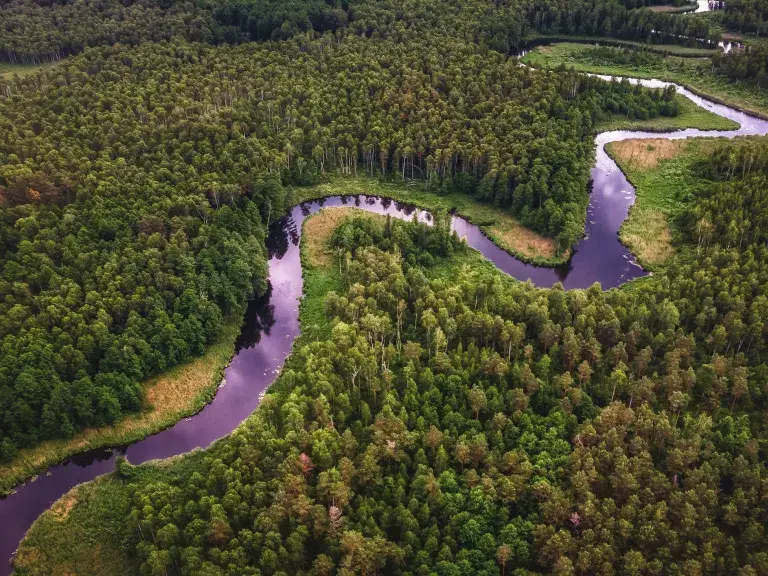south american amazon river aerial view